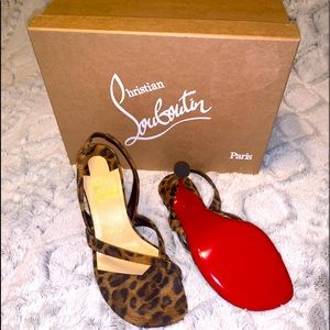 Christian Louboutin Leopard Print Heels with Red Soles